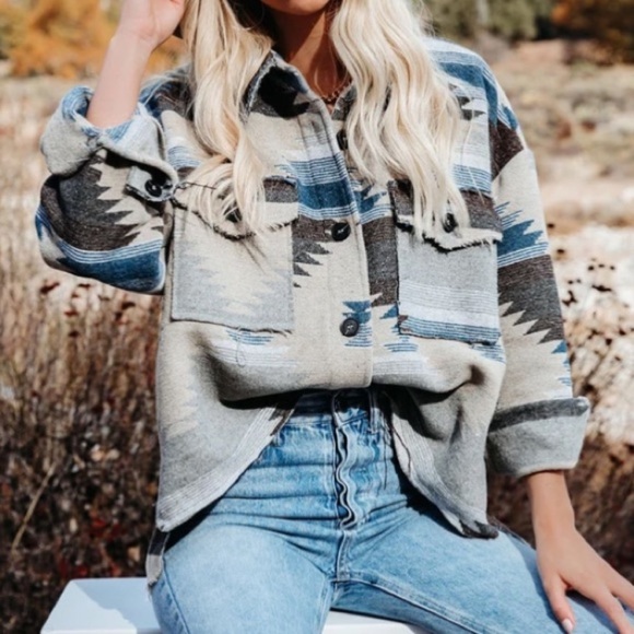 Jackets & Blazers - SOLD OUT Eldora Aztec Tribal Distressed Western Shacket